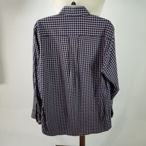 Orvis Men's Black Gray Pink Button Down Plaid Shirt Size Medium - Picture 2 of 4